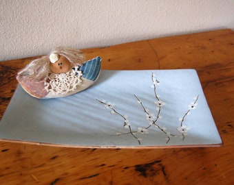 Vintage Japanese Cherry Blossom Platter Vintage Pottery Platter from The Eclectic Interior