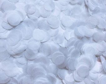 Confeti biodegradable blanco redondo, perfecto para la entrada de la despedida de soltera.