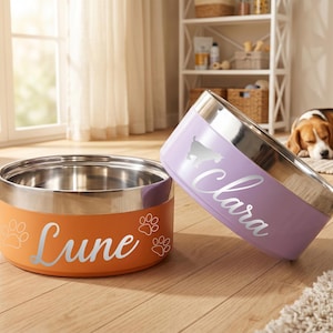 Ciotola personalizzata per cani con nome inciso, ciotola per animali domestici personalizzata in acciaio inossidabile, ciotola per acqua antiscivolo per gatti, regalo personalizzato per cani immagine 11