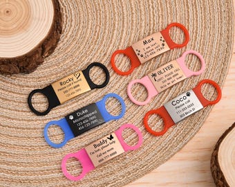 Personalized Dog ID Tag, Silent Stainless Steel Pet Name Tag, Custom Engraved Pet Identification