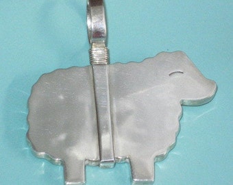 Vintage TAXCO Sterling Silver Lamb Pendant, Mexico Animal Sheep 30.8g