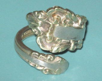 Vintage Sterling Silver Bypass SPOON RING signed Gorham