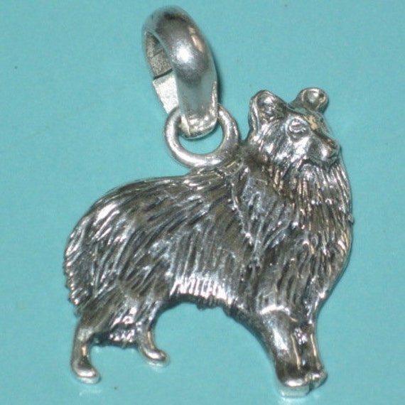 1990s Fine Arf Sterling Silver 925 COLLIE DOG Char