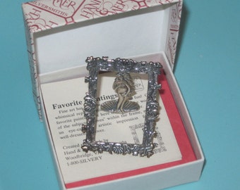 Vintage Sterling Silver 925 Easel or Brooch H&H deMatteo "Botticelli Birth of Venus" Movable