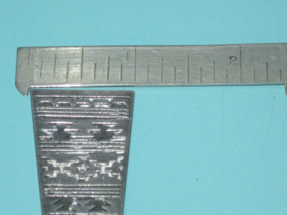 Navajo Signed Sterling Silver NAVAJO RUG Pendant Thick View 5