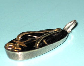 Vintage 1950-60s Sterling Silver Japanese GETA Shoe Pendant