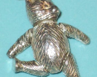 Vintage Sterling Silver MOVABLE Articulated BEAR Charm