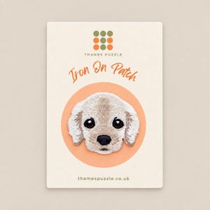 Embroidered Cocker Spaniels Dog Iron-On Patch, Cream Dog, Yellow Dog, Dog Applique for Jackets, Denims