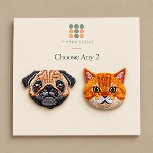 Choisissez 2 écussons brodés animaux | Mix & Match | Écusson chien, chat, renard, lapin | Lot d'appliqués forêt