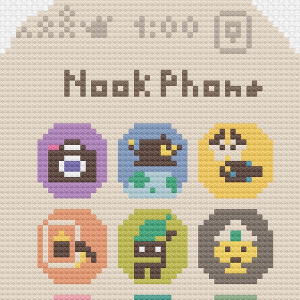 Animal Crossing Nook Phone Cross Stitch Pattern