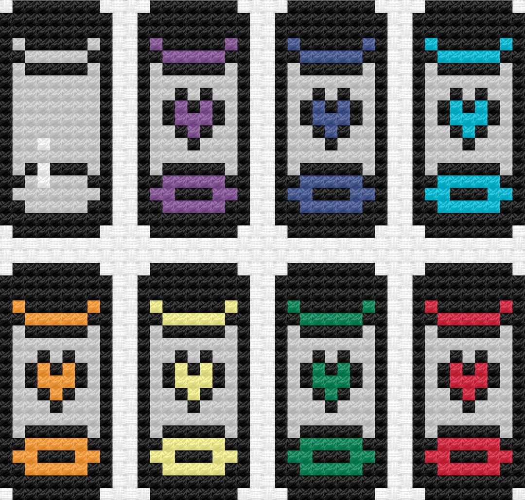 Undertale Soul Jars Cross Stitch Pattern Etsy