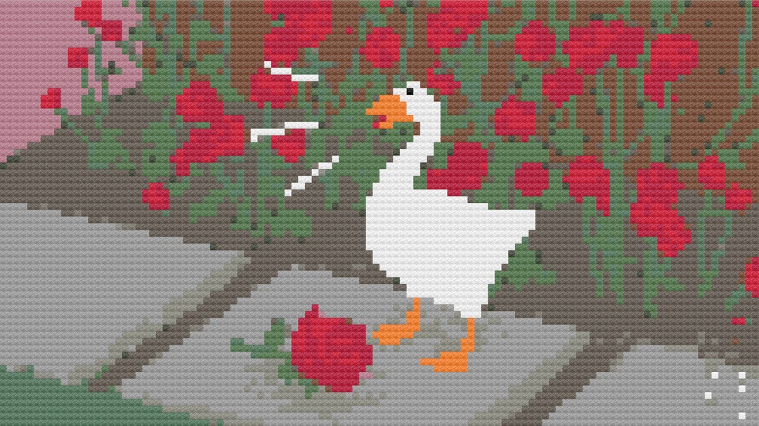 Untitled Goose Game Rose Garden Cross Stitch Pattern Etsy