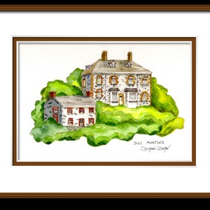 Watercolor Art Print of Doc Martins Surgery, from television series, Port Isaac, Cornwall Print, Portwenn Painting image 4