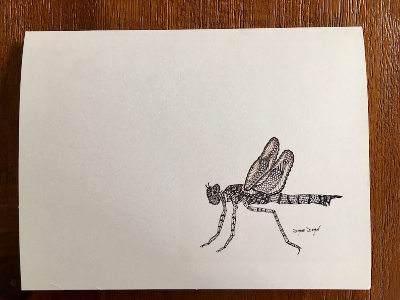 Ink Dragonfly Greeting CardsNotecards with Envelopes