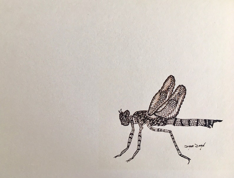 Ink Dragonfly Greeting CardsNotecards with Envelopes