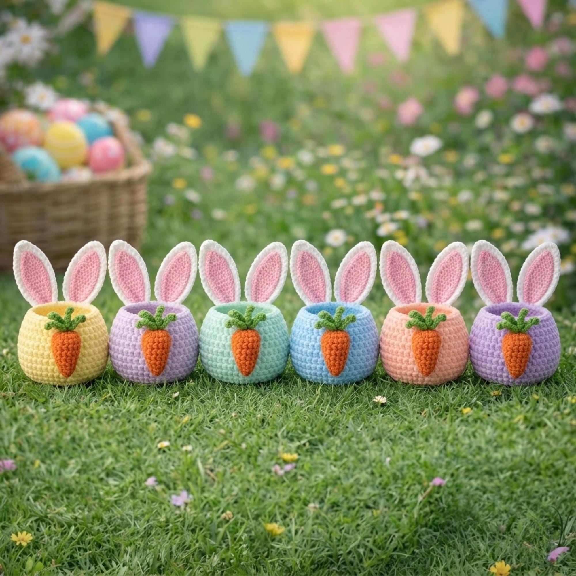 Easter Bunny Basket Crochet Pattern PDF | Amigurumi Rabbit Storage ...