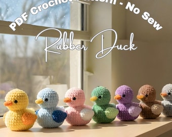 Rubber Duck Crochet Pattern PDF, Amigurumi Duck Plush Pattern, Mini Duck Toy, Duck Keychain Pattern, Cute Amigurumi, Beginner Crochet Bird