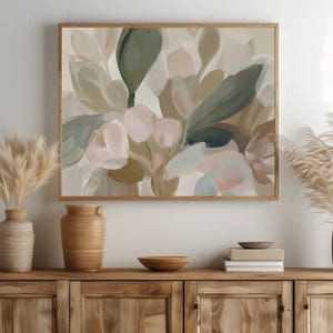 Abstract Botanical Print, Sage Green Beige Wall Art (Digital Download) image 8