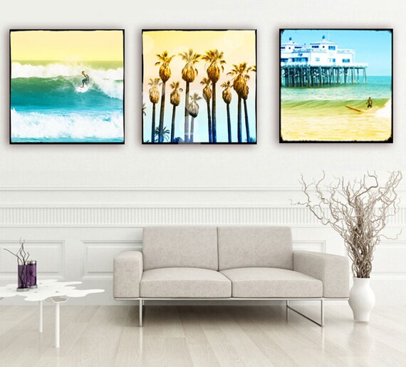 Surfing Canvas Wall Art Surfer Art California Canvas Decor Etsy