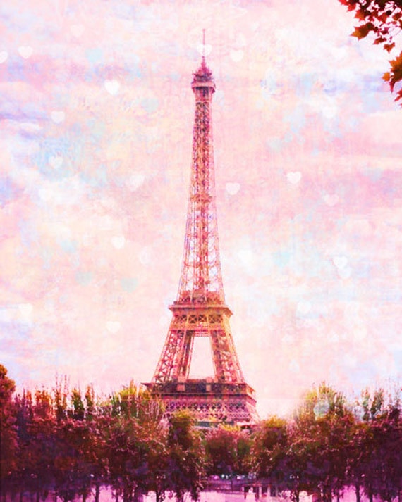 Pink Paris Eiffel Tower Photography Paris Art Print Pink