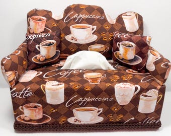Coffee Cup Tissue Box Cover