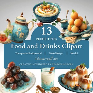 13 Ramadan Iftar Food & Drinks Clipart, Date Fruit, Arab, Palm, Ramadan Iftar Elements, Eid, Transparent PNG Graphics, Commercial Use