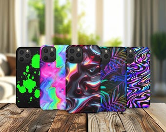 Funda fluorescente con efecto neón brillante para Google Pixel 10, 10Pro, 9, 9Pro, 8, 7, 6A, Samsung S25, S24, S23, A17, iPhone 17, 16, 15