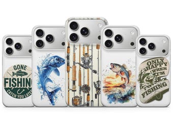 Funda para teléfono con diseño de pez lubina para iPhone 17Pro, 16, 15, 14, 13, 12, Samsung S25, S24, S23Fe, S22, A16, A26, A56, Pixel 10, 9Pro