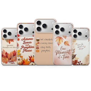 Telefoonhoesje met herfstcitaten voor iPhone 17 Pro Max, 16e, 15, 14, 13 & Samsung S26 Ultra, S25 FE, A57, A56, A55, Pixel 10, 9, 8, 7, 6