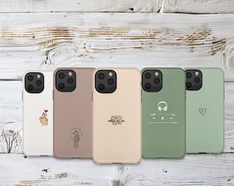 Funda minimalista y estética simple para iPhone 16, 15, 14, 13 y 12, Samsung S25, S24, S23FE, S22, A16, A26, A56, Pixel 9Pro, 8A y 7.