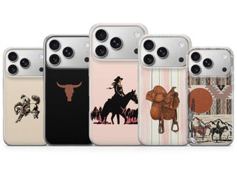 Funda para teléfono estilo rancho estilo western para iPhone 16, 15, 14, 13 y 12 Samsung S25, S24, S23, S22, A16, A26, Pixel 9Pro, 8A y 7