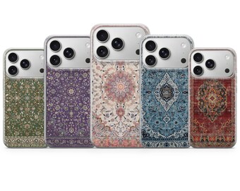 Persian Carpet Phone Case Vintage Rug Cover for iPhone 18 Pro Max, 17, 16, 15, Samsung S26 Ultra, S25 FE, A57, A56, Pixel 11, 10