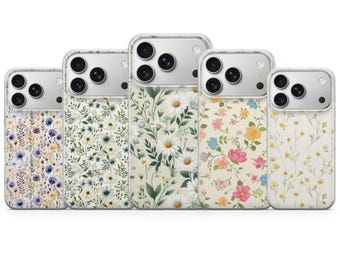 Funda de teléfono con diseño de flores silvestres para iPhone 16, 15, 14, 13 y 12, Samsung S25, S24, S23, S22, A16, A26, Pixel 9Pro, 8A y 7