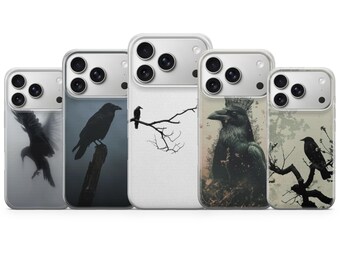 Funda para teléfono Black Crow Raven, cubierta oscura para iPhone 17, 16, 15, 14, 13, 12 Pro Max, Samsung S25, S24, S23 y S22