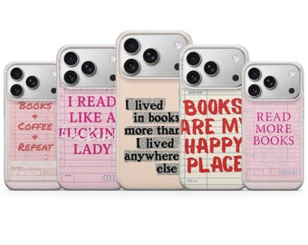 Funda para teléfono con diseño de tarjeta de biblioteca, ideal para amantes de los libros y los libros, para iPhone 17Pro, 16, 15, 14, 13, 12, Samsung S25, S24, S23Fe, S22, A16, A26, A56, Pixel 10 y 9Pro.
