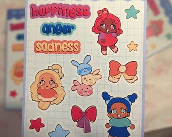 Mädchen Sticker Bogen | Wasserfester Planner Sticker (A6)