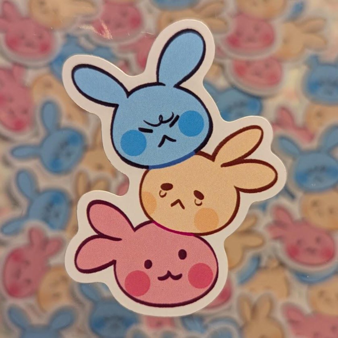 Emotion Bunny Stack | Glossy Sticker, Vinyl Decal - Etsy UK