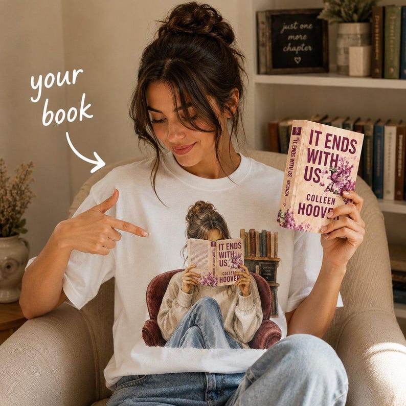 Custom Book Girl Shirt, Personalized Reading Lover Gift image 1