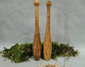 Clavas indianas de madeira feitas à mão – par de 0,5 kg