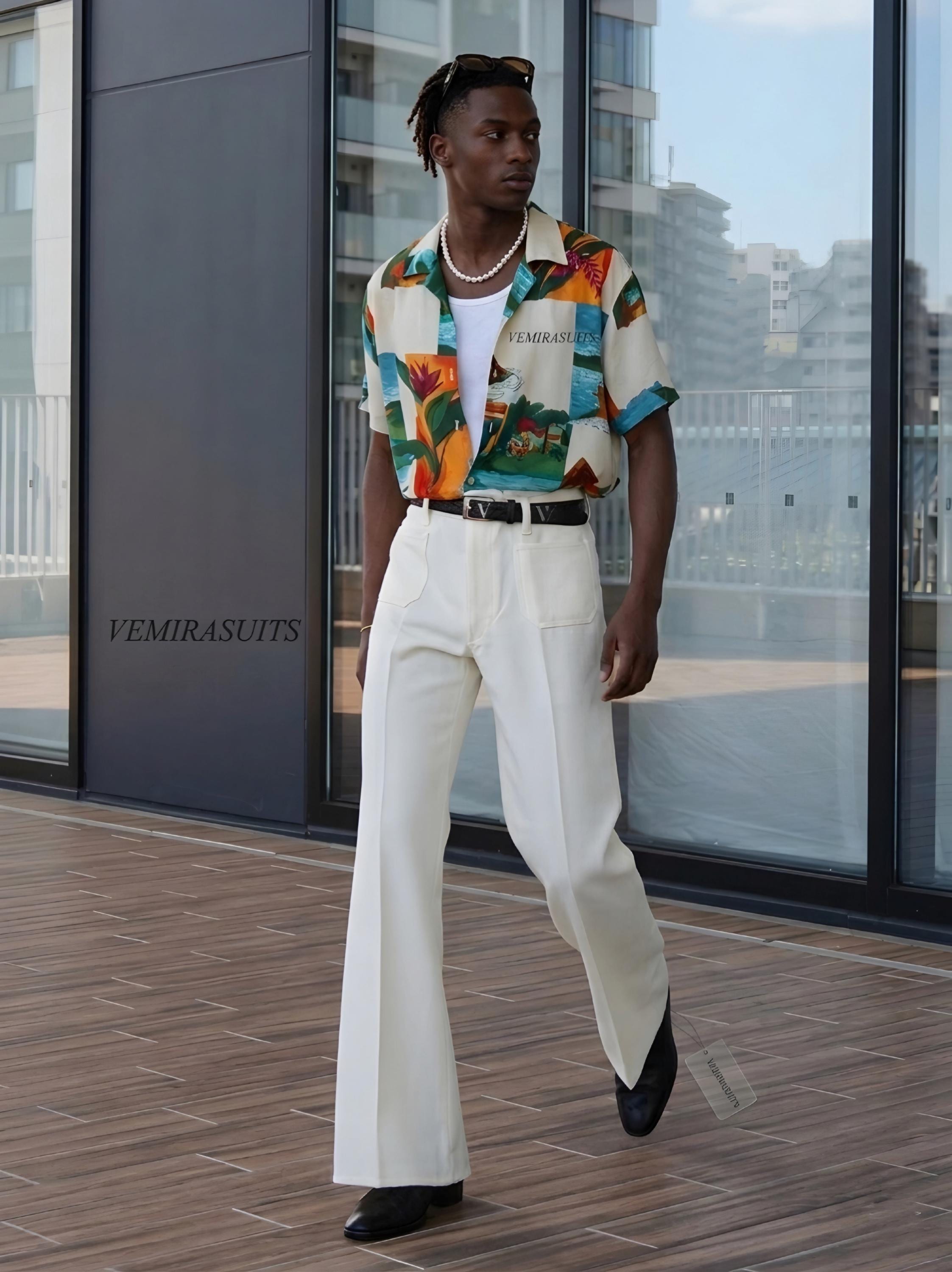 70s flares fancy dress Retro Vintage Boho 1970s Bell Bottom Pants Flared Trousers Hippie mid rise Floral Fancy Dress Women's Halloween Carnival Vacation Music Festival Festival Adults' Pants 2026