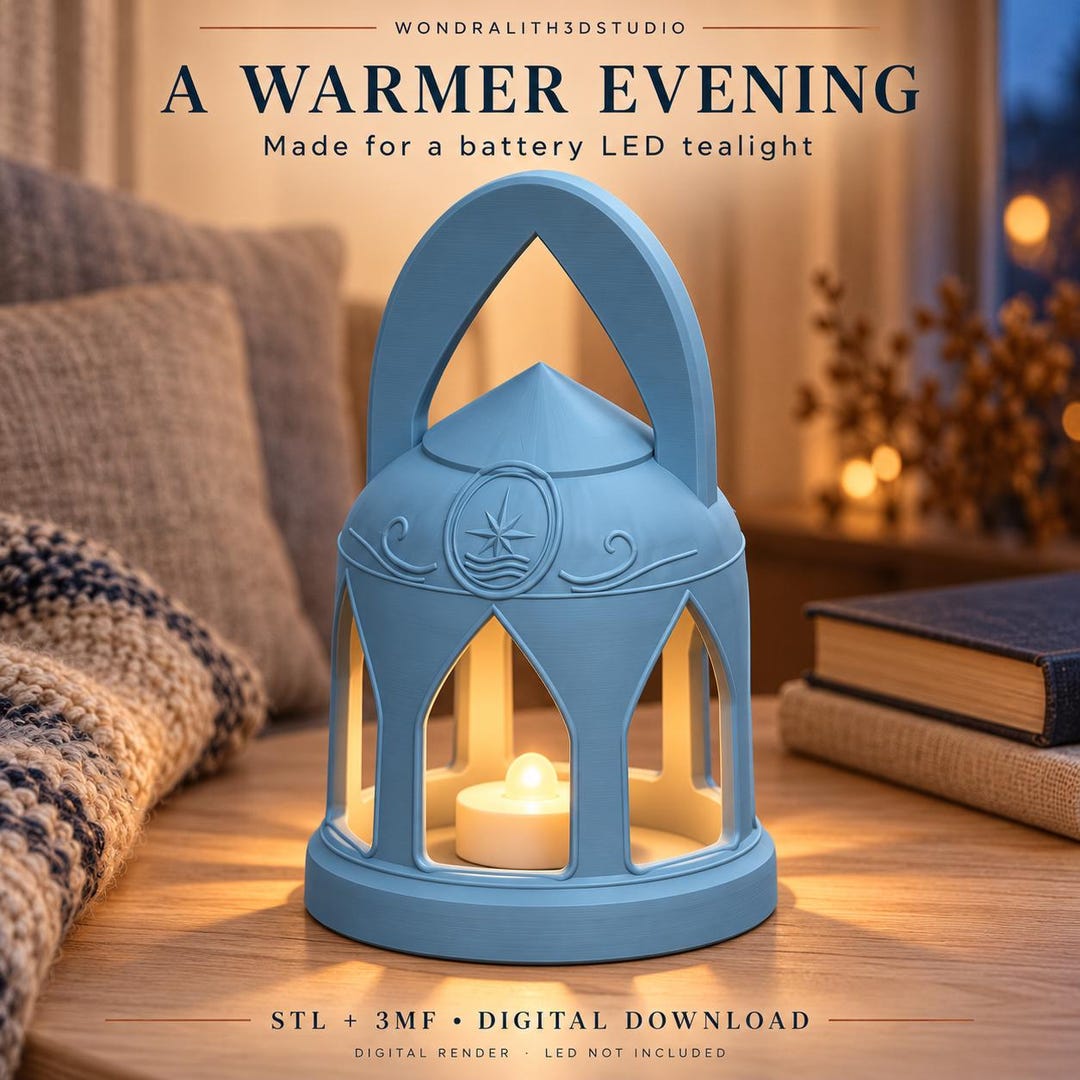 Led Stl File Nautical Lantern STL, LED Tea Light Holder, Compass Decor, Coastal ...
