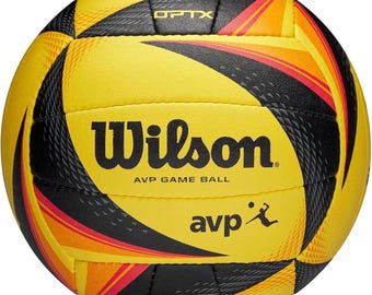 Wilson AVP OPTX Official Game Volleyball – Yellow/Black Composite Beach Ball