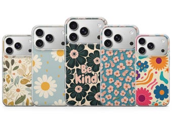 Funda para teléfono Groovy Flower con diseño floral abstracto para iPhone 17 Pro Max, 16e, 15, 14, 13, Samsung S26 Ultra, S25, S24 FE, A56, A16, Pixel 10 XL, 9a, 8, 7.