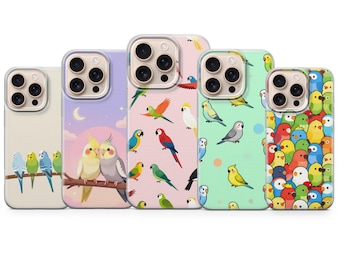Papegojtelefonskal Talande Fågel Färgglatt Härligt Fodral för iPhone 17 Pro Max 16e 15 14 13 Samsung S25 Ultra S24 FE A56 A16 Pixel 10 XL 9a 8 7