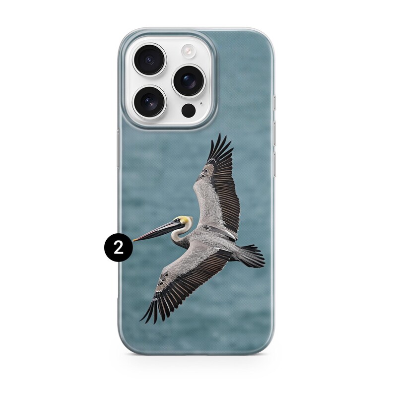 Pelikantelefonskal med australisk sjöfågel för iPhone 17 Pro Max, 16e, 15, 14, 13 Samsung S26 Ultra, S25, S24 FE, A56 A16 Pixel 10 XL 9a 8 2