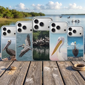 Pelikantelefonskal med australisk sjöfågel för iPhone 17 Pro Max, 16e, 15, 14, 13 Samsung S26 Ultra, S25, S24 FE, A56 A16 Pixel 10 XL 9a 8 bild 1