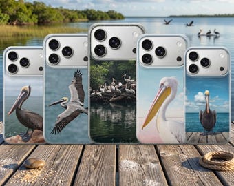 Funda para teléfono con diseño de pelícano, ave marina australiana, para iPhone 17 Pro Max, 16e, 15, 14, 13, Samsung S26 Ultra, S25, S24 FE, A56, A16, Pixel 10 XL, 9a y 8.