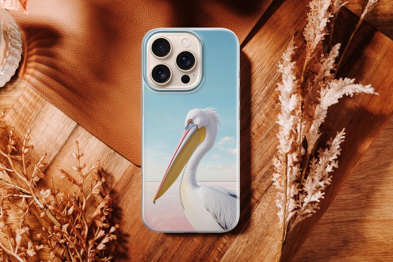 Pelikantelefonskal med australisk sjöfågel för iPhone 17 Pro Max, 16e, 15, 14, 13 Samsung S26 Ultra, S25, S24 FE, A56 A16 Pixel 10 XL 9a 8 bild 10