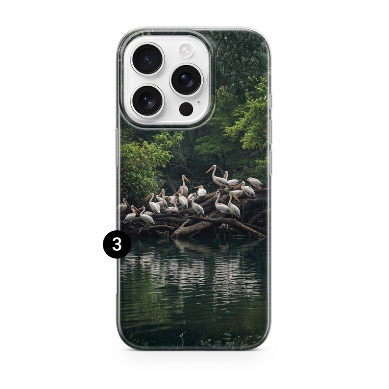 Pelikantelefonskal med australisk sjöfågel för iPhone 17 Pro Max, 16e, 15, 14, 13 Samsung S26 Ultra, S25, S24 FE, A56 A16 Pixel 10 XL 9a 8 3