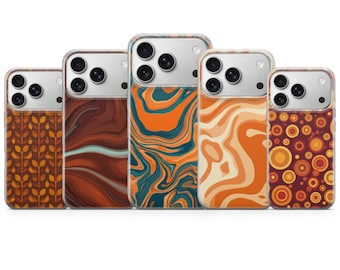 Funda para teléfono estilo retro de los años 70, funda psicodélica para iPhone 17 Pro Max, 16e, 15, 14, 13, Samsung S26 Ultra, S25, S24 FE, A56, A16, Pixel 10 XL, 9a, 8, 7.